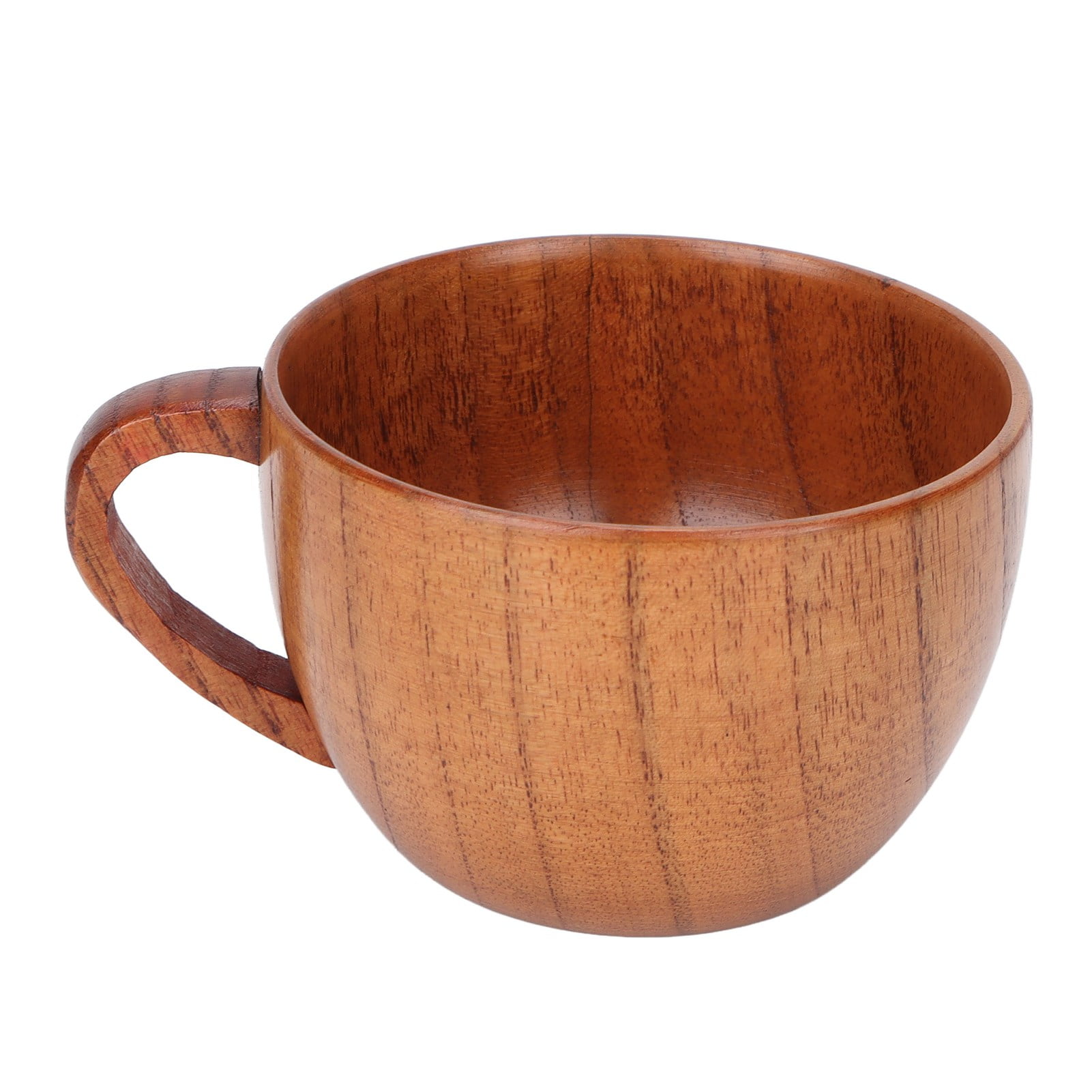 Wood Coffee Mug, Retro Flat Base Washable Portable Tea Cup with Handle for  Household School Office (12x10x7cm/4.72x3.94x2.76in)