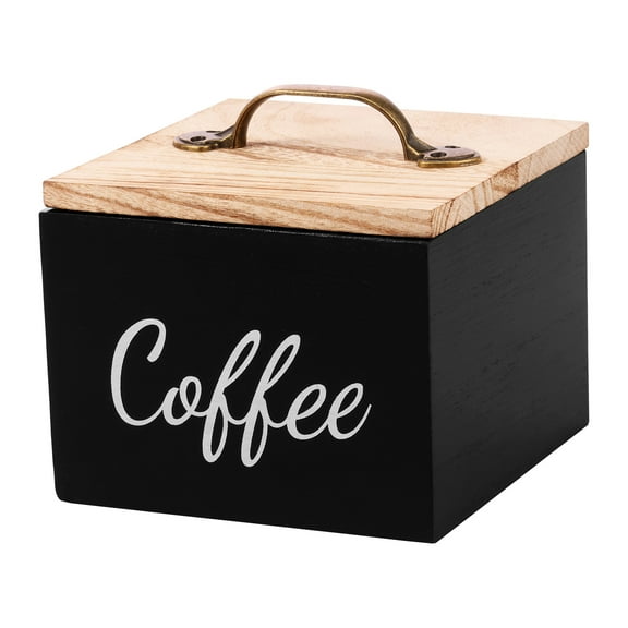 Wood Coffee Pod Holder with Lid Large Capacity Coffee Pod Organizer Multifunctional Countertop Storage Organizer for Counter