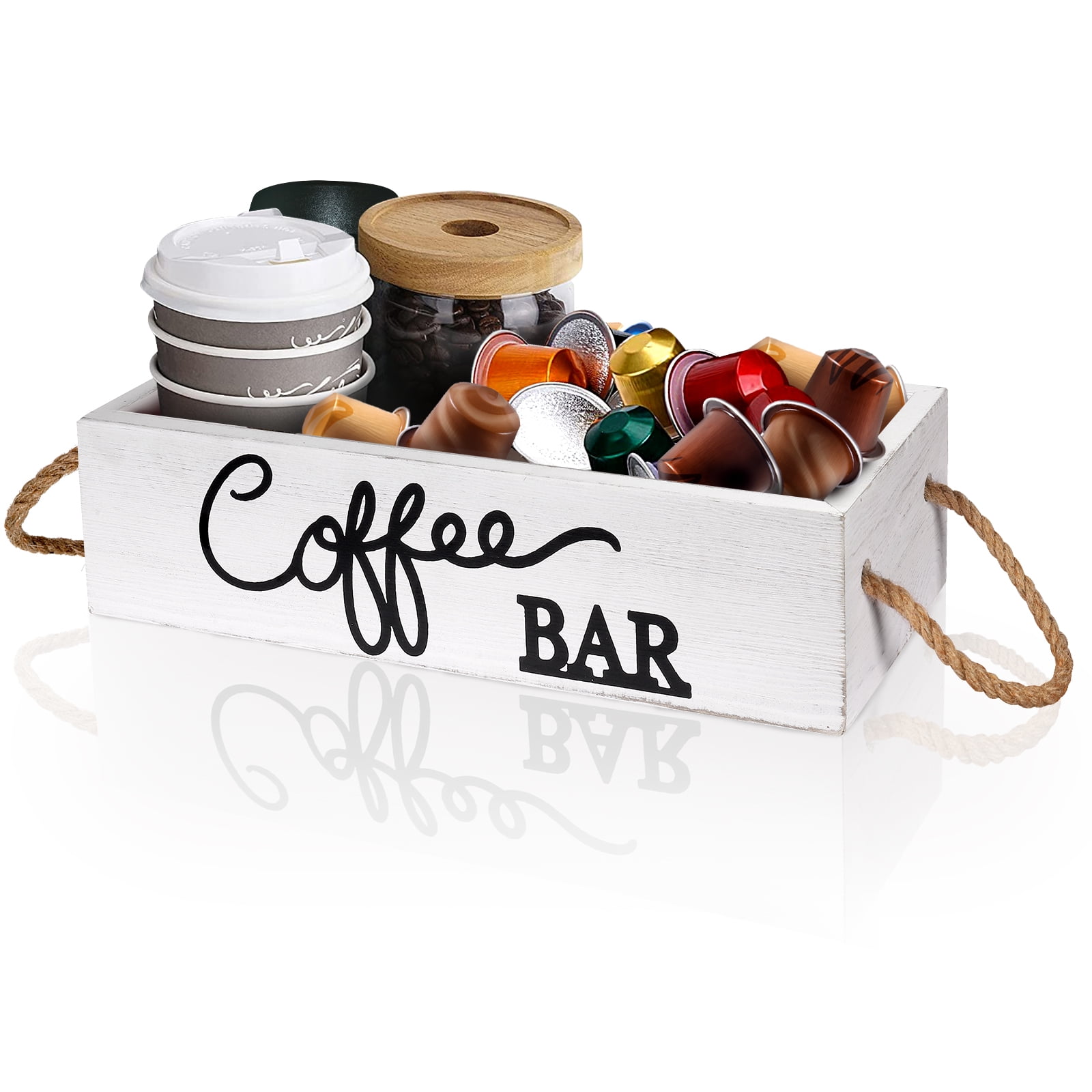 N\C Coffee Station Organizer, Countertop Coffee Bar Accessories and Storage, Coffee Pod Holder Storage Bin Box Organizer, Coffee Station K Cup Holder