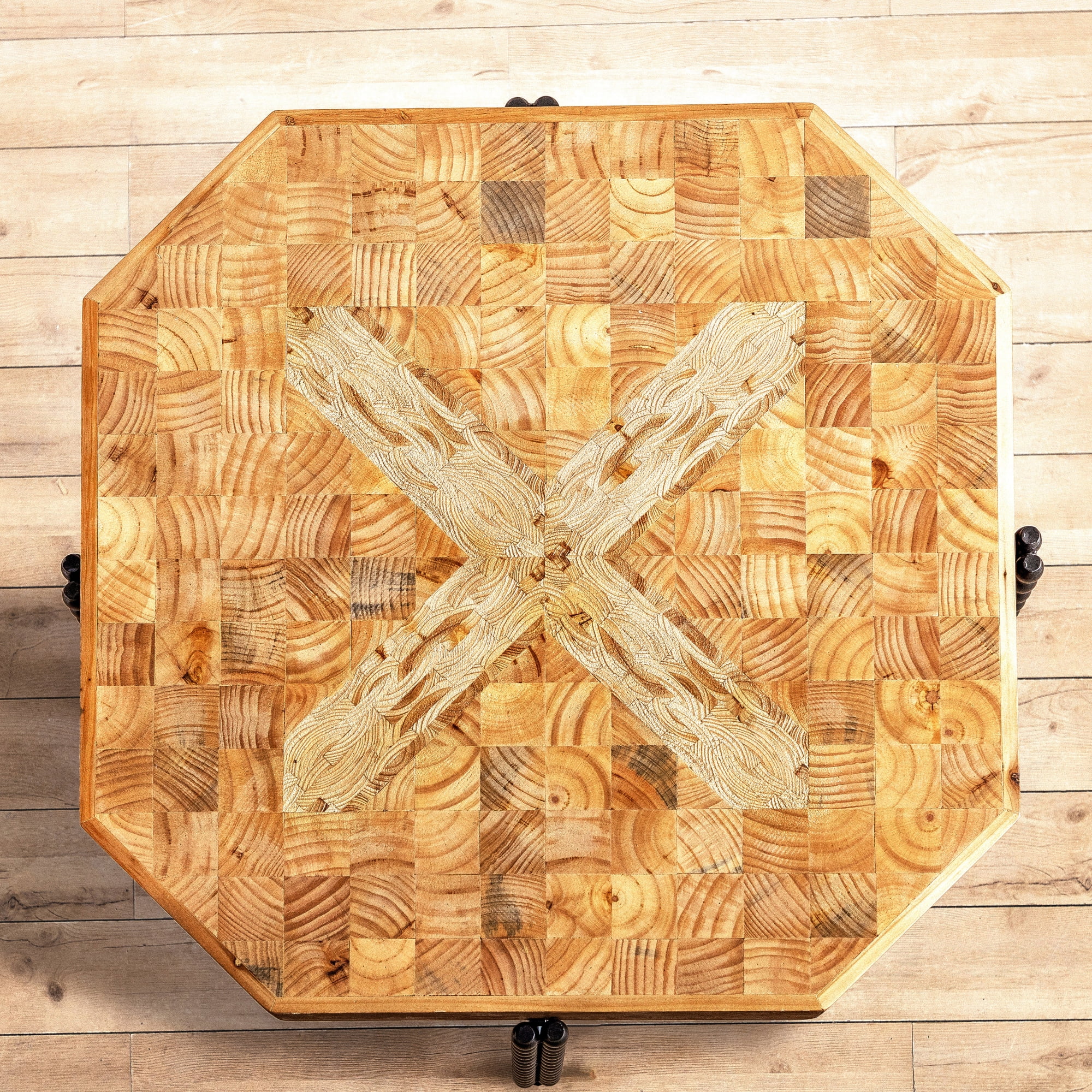 Wood Coffee Table, Natural Wood Coffee Table, Solid Wood Center Large Coffee Table for Living ...