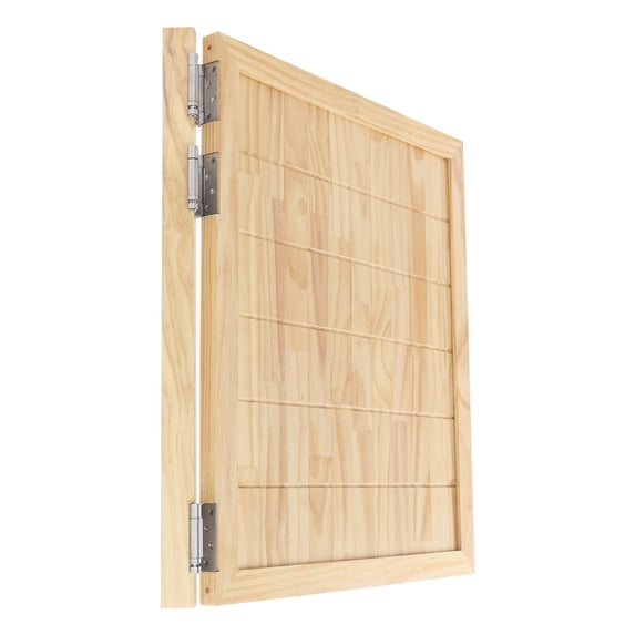 Wood Color, 31.5x35.4inch Single Swinging Saloon Door, Square Cafe Half Interior Door with 3 Hinges,1.37in Thick Solid Wood Partition Door for Hallway Kitchen Bar Pub Shop