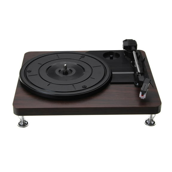 Wood Color Record Retro Player 33RPM Portable Audio Gramophone Turntable Disc Vinyl Audio RCA R/L 3.5mm Output Out USB DC 5V ,Easy to Install