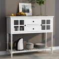 thumbnail image 1 of Wood Console Sofa Table with Storage Drawers and Bottom Shelf, Storage Buffet Sideboard Cabinet, Rustic Console Table for Entryway Hallway Foyer, Accent Table for Kitchen Living Room, K1366, 1 of 10