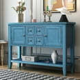 thumbnail image 1 of Wood Console Sofa Table with Storage Drawers and Bottom Shelf, Storage Buffet Sideboard Cabinet, Rustic Console Table for Entryway Hallway Foyer, Accent Table for Kitchen Living Room, K1360, 1 of 9