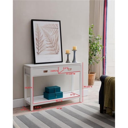 Wood Console Table, White