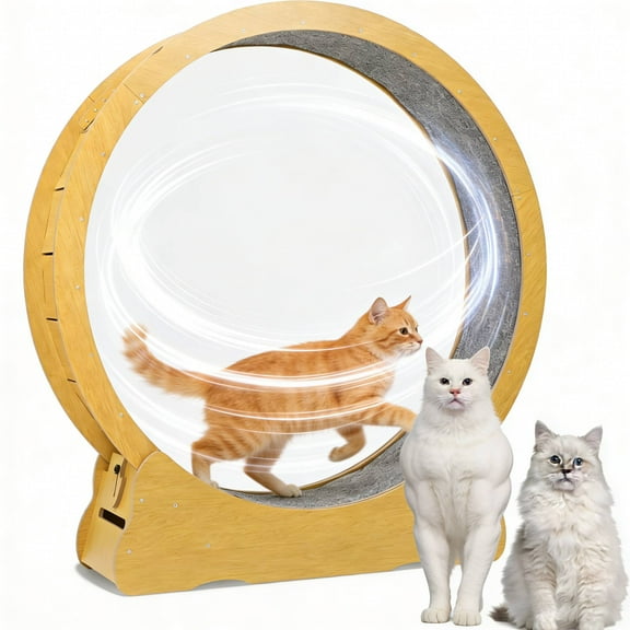 FRCOLOR Cat Running Wheel with Removable Scratcher Quiet Safe Design Density Board