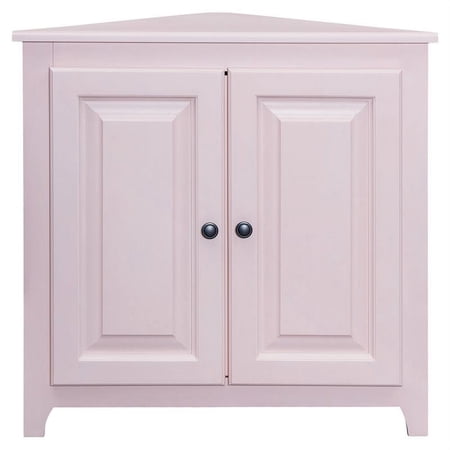 Wood Corner Cabinet in Blush Pink - Built in the USA