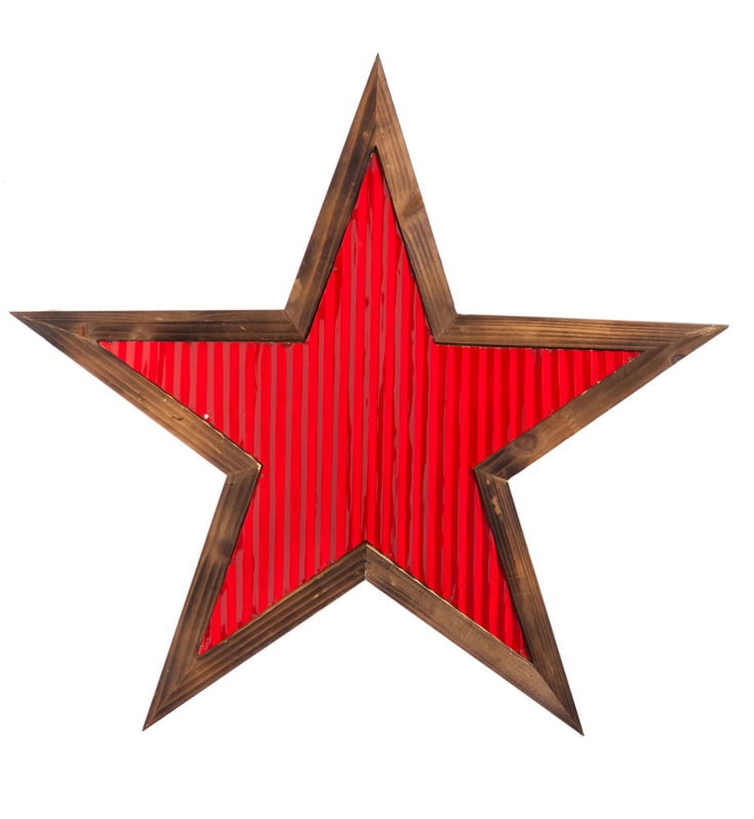 Wood & Corrugated Metal Star Outdoor/Indoor Wall Decor