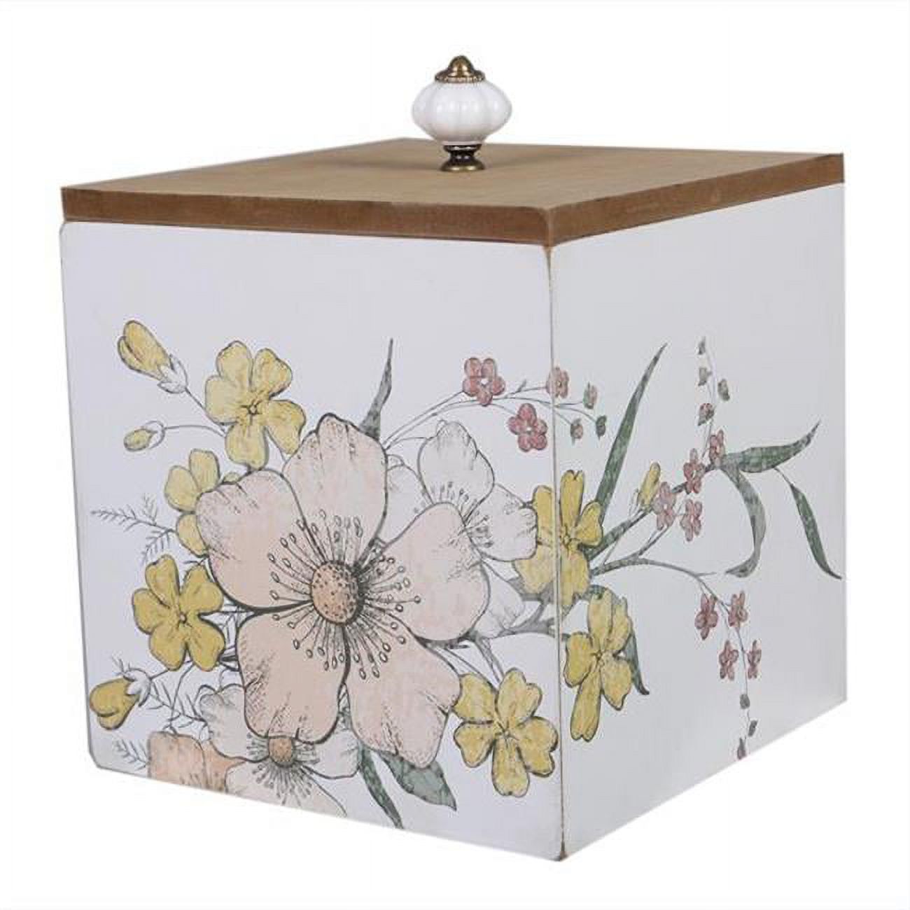 Wood Pattern Core Box Wood Cottage Core Box with Ceramic Knob Set - 2 Piece - Walmart.com