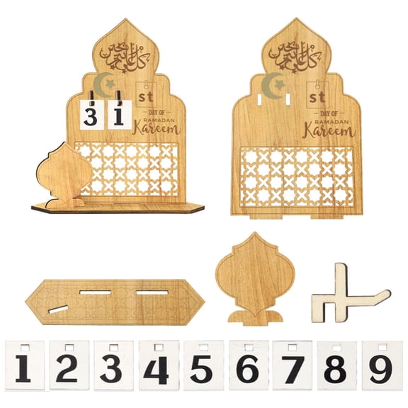 Wood Countdown Calendar Table Ornament Decorative Countdown Calendar to Wedding
