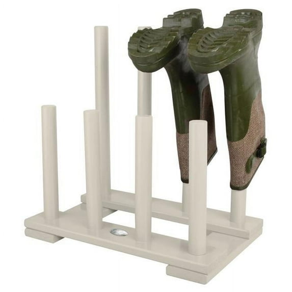Wood Country Folklore Boot Rack, White