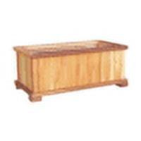 Wood Country Rectangular Patio Planter - cedar stained