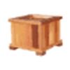 Wood Country Square Patio Planter - cedar stained