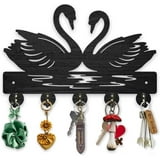 Wood Couple Swan Coat Rack Wall Mount Family Swan Key Hangers for Wall ...