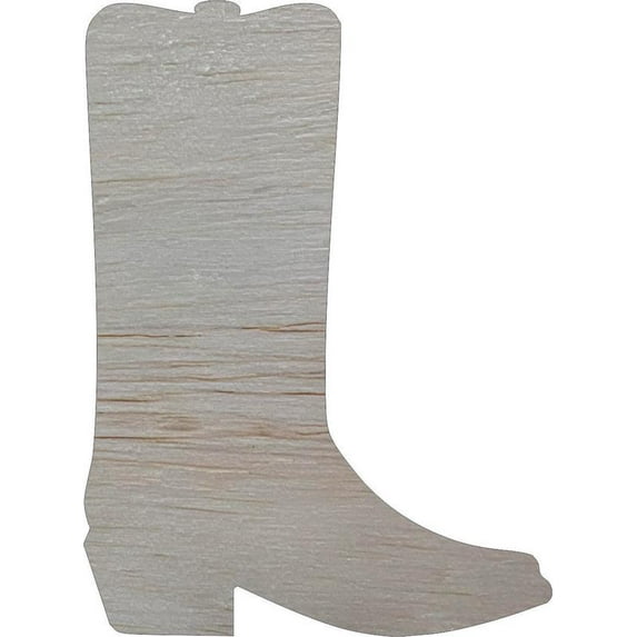 Wood Cowboy Boot Craft Shape, 10'' Unpainted DIY
