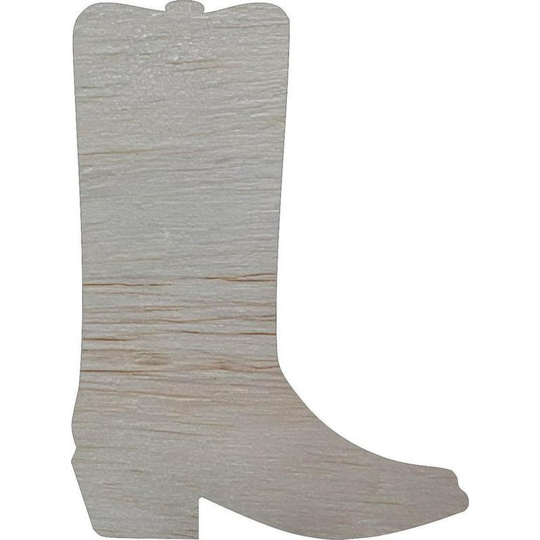 Wood Cowboy Boot Craft Shape 10 Unpainted DIY