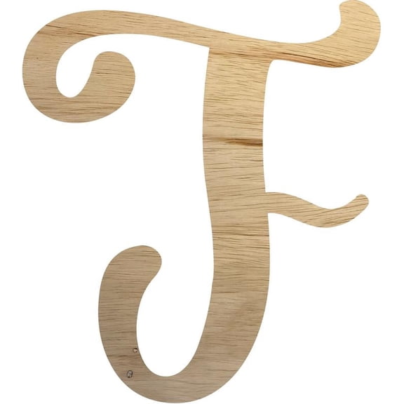 Wood Craft Letter F, Unfinished 16'' Wooden Letter, Wall Hanging Décor
