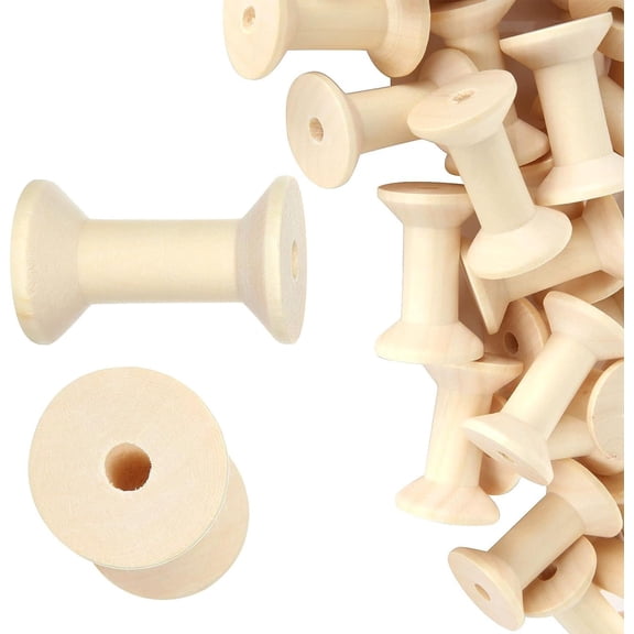Wood Crosses for Crafts,Wood Center Pieces Decoration for Table,Empty Thread Spools for Crafts and Art 40 PCS