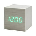 thumbnail image 1 of ✪ Wood Cube Voice Control Alarm Clock Bedside Table Square Clock Multipurpose, 1 of 21