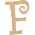 thumbnail image 1 of Wood Curlz Letters, Unfinished 2'' Tall Alphabet F, Wooden Craft Letter, 1 of 8