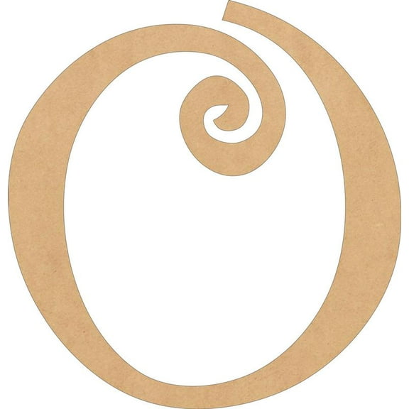 Wood Curlz Letters, Unfinished 2'' Tall Alphabet O, Wooden Craft Letter