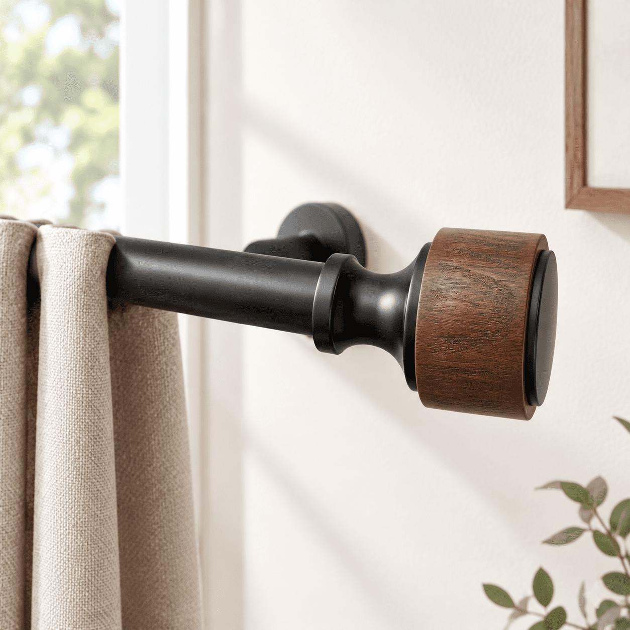 Wood Curtain Rods For Windows 66 To 120 Inch 1