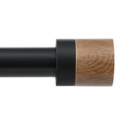 Wood Curtain Rods for Windows 32 to 45 Inches2.6-3.75ft,1 inch Adjustable Window Curtain Rods with Imitation Wood Grain Finials,Heavy Duty Decorative Drapery Rod for Bedroom,Kitchen and patio