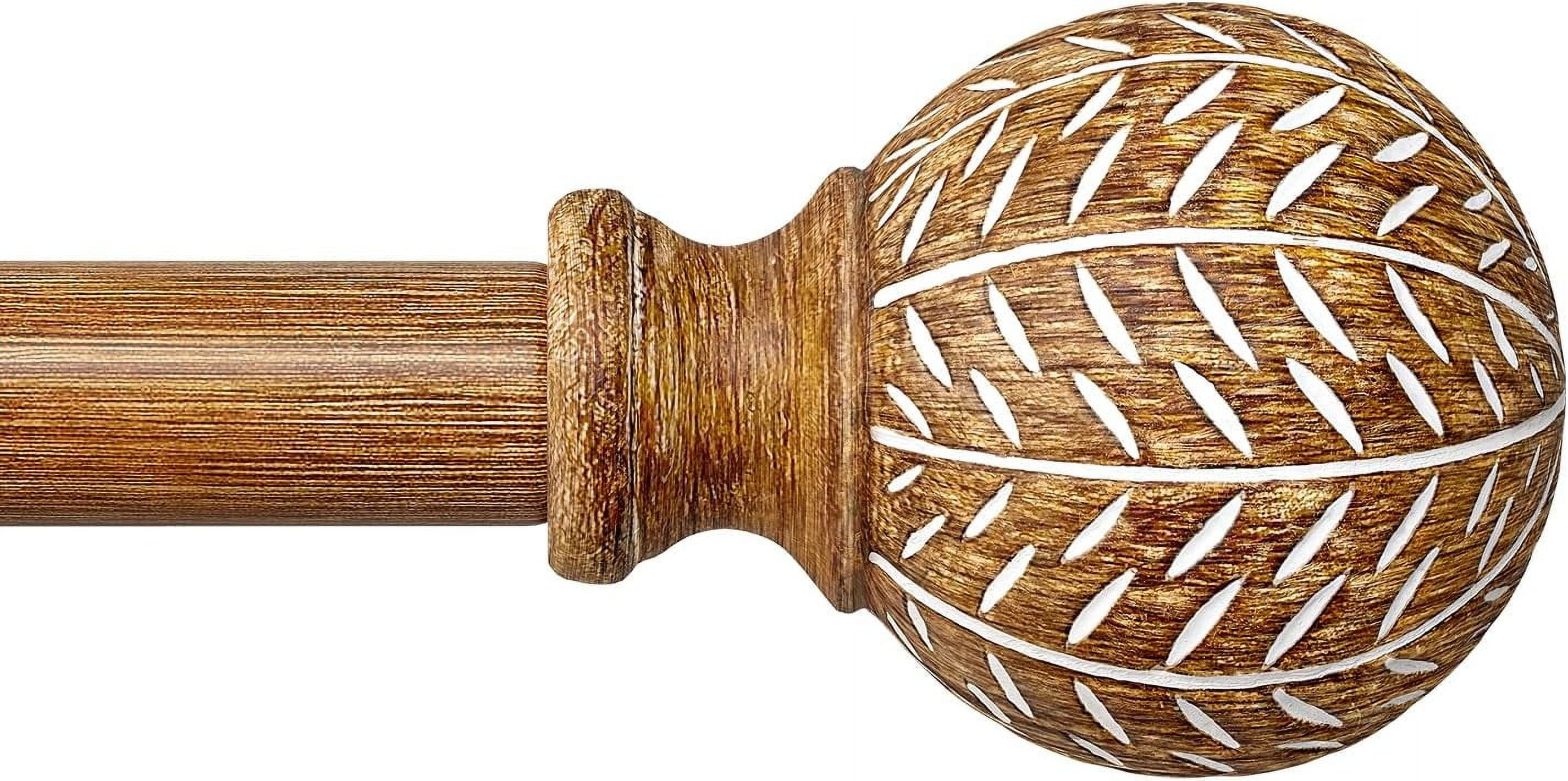 796a6a Color Wood Curtain Rods for Windows 48 to 84 Inch,1'' Diameter Drapery with ...