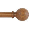 thumbnail image 1 of Wood Curtain Rods for Windows 66 to 120 Inch, 1 Inch Wood Grain Ball Adjustable Curtain Rods, Boho Heavy Duty, Farmhouse Rustic Single Window, Brown Drapery Rods Set, 1 of 11