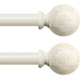 thumbnail image 1 of Wood Curtain Rods for Windows:Farmhouse Boho Rrustic Wooden Curtain Rod Living Room Bedroom,Decorative Adjustable Antique White Drapery Rods Faux Wood Grain Vintage Distressed,Size:18-45",2 Pack, 1 of 16