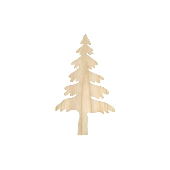 Wood Cut Out Tree Large 8"x 13" Unfinished
