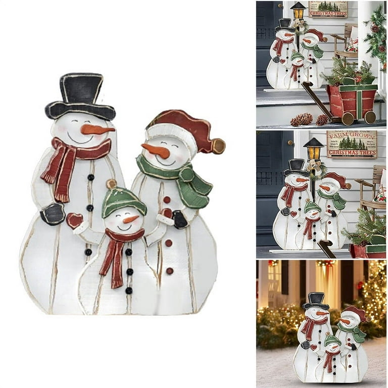 24pcs Wooden Christmas Winter Playing Cute Snowman Theme Party Gathering  Holiday Tree Hanging Celebration Home Decorations