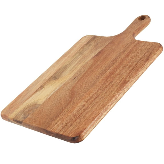 Wood Cutting Board Acacia Wood Charcuterie Board with Handle Round/Rectangular Portable Wood Dinner Plate Serving Tray Kitchen Chopping Board for Meat Bread Vegetables Fruits Food Rectangular