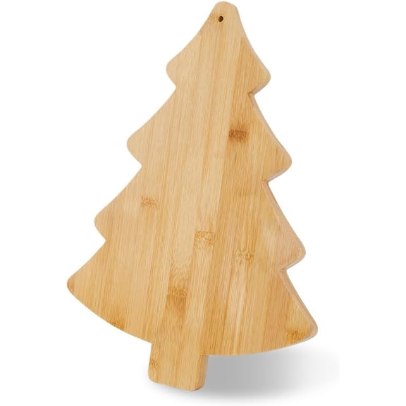 Wood Cutting Board Craft Serving Tray for Home Kitchen Cooking Decor Christmas Tree 380x280x15.5mm