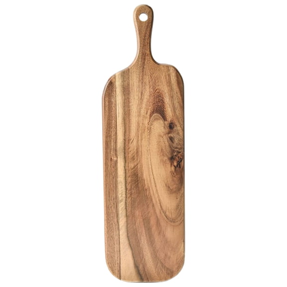 Wood Cutting Board with Handle, Small Size Long Wooden Charcuterie Board Paddle, Cheese Board Serving Boards for Kitchen Meat, Pizza,Cheese, Bread, Vegetables &Fruits, 1 Pcs, 16.14x4.72"
