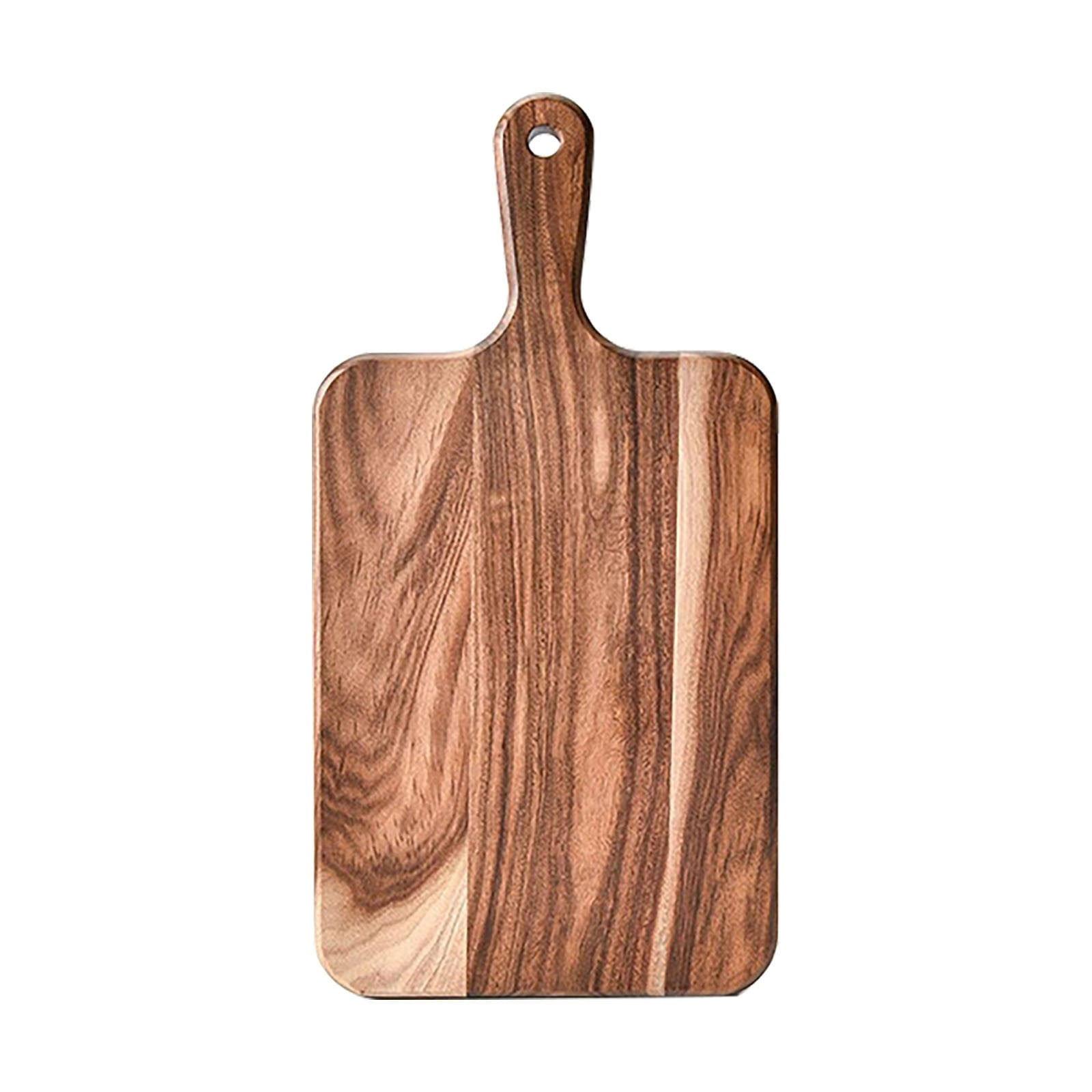 Wood Cutting Board Wood Charcuterie Board With Handle Round/Rectangular Portable Wood Dinner Plate Serving Tray Kitchen Chopping Board For Meat Bread Vegetables Fruits Food