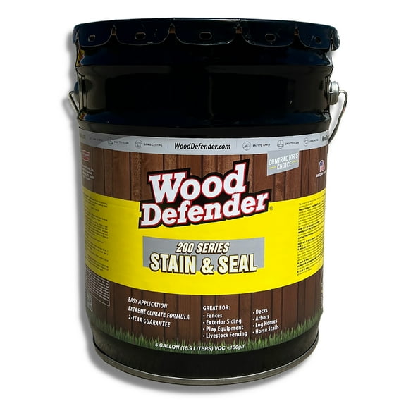 Wood Defender 200 Series Black Semi-Transparent Stain & Sealer 5-gallon