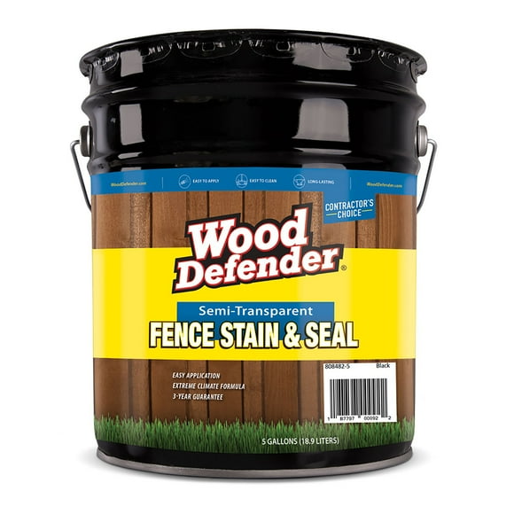 Wood Defender Semi-Transparent Fence Stain BLACK 5-gallon