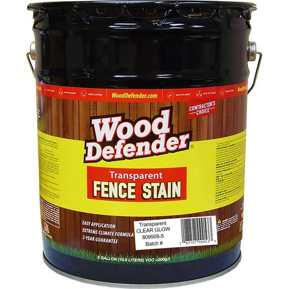 Wood Defender Transparent Fence Stain Clear Glow 5 Gallon