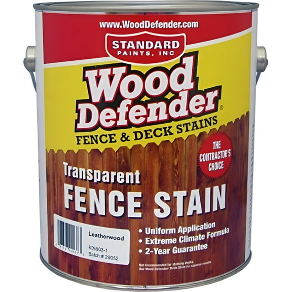 Wood Defender Transparent Fence Stain LEATHERWOOD gallon