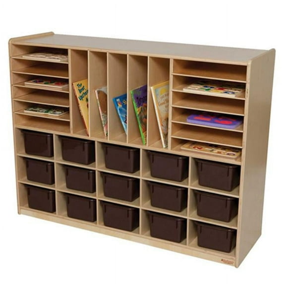 Wood Designs Multi-Storage With 15 Brown Trays - Brown