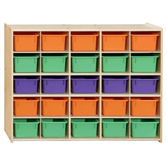 Wood Designs 16003AP 25 Tray Storage with Assorted Pastel Trays