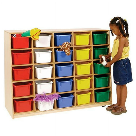 Wood Designs 16081 - Tip-Me-Not 25-Tray Storage Unit With Clear Trays