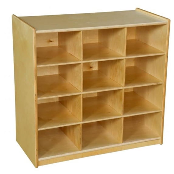 Wood Designs 16129OR 12 Cubby Storage With Orange Trays