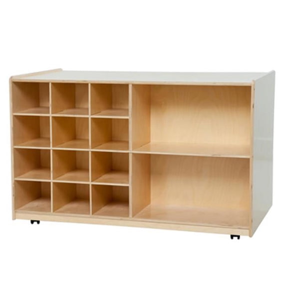Wood Designs 16509OR Shelving Storage With 12 Orange Trays