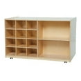 thumbnail image 1 of Wood Designs  Double Mobile Storage With Lime Green Trays - Lime Green, 1 of 1