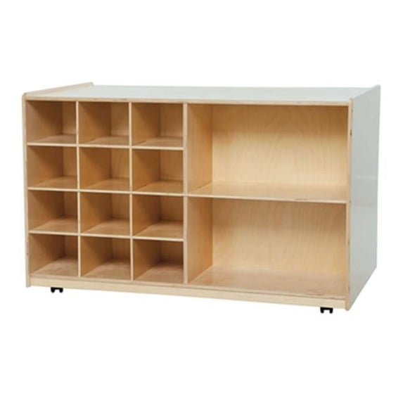 Wood Designs Double Mobile Storage With Orange Trays - Orange