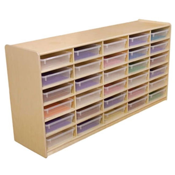 Wood Designs 17561 30 3 In. Letter Tray Storage Unit With Translucent Trays