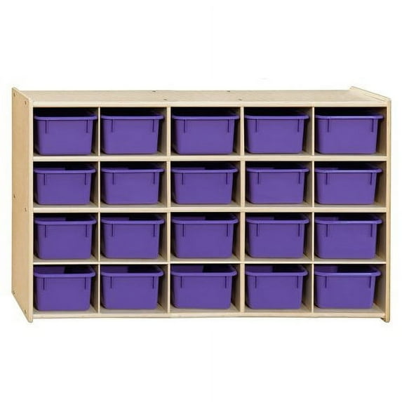 Wood Designs 14509PP 20 Tray Storage with Purple Trays
