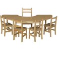 thumbnail image 1 of Wood Designs 2264HCRCHPL18 Half Circle High Pressure Laminate Table With Hardwood Legs- 18 In., 1 of 1